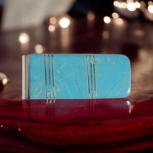 TURQUOISE MONEY CLIP STAINLESS STEEL